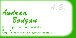 andrea bodzan business card
